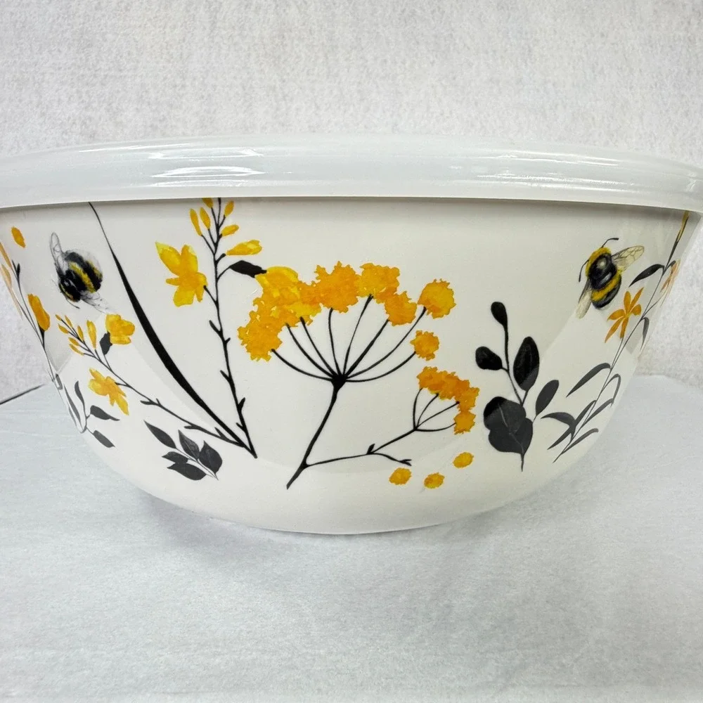 Bumblebee Wildflower‎ Nesting Mixing Bowls Member's Mark Set/3 with Lids Picnic